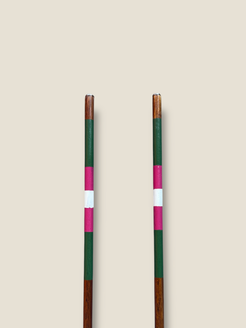 Azalea 23-inch compact stained hardwood golf alignment sticks, shown side by side.
