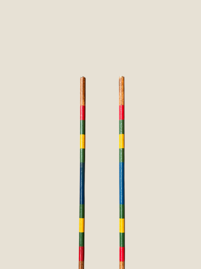 Birkdale 45-inch stained hardwood golf alignment sticks, shown side by side.