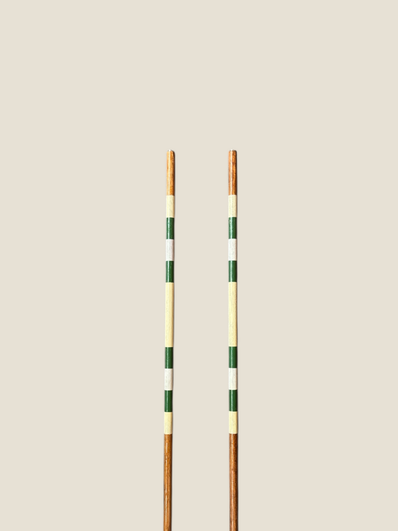 Dornoch 45-inch stained hardwood golf alignment sticks, shown side by side.