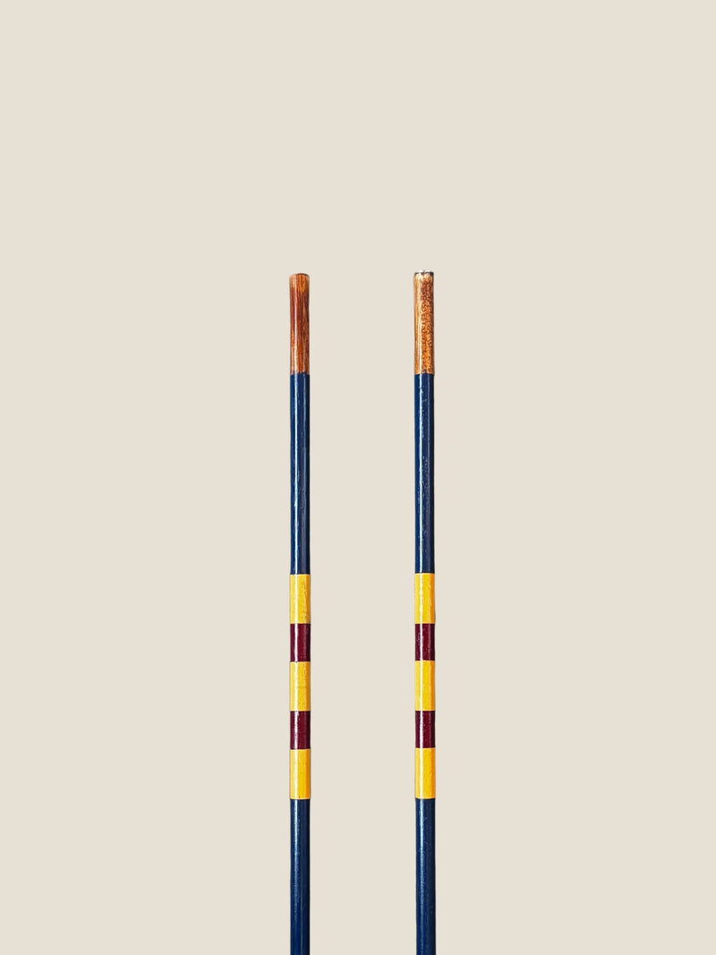 Nautical Links 45-inch stained hardwood golf alignment sticks, shown side by side.